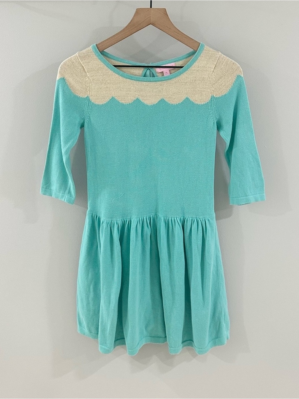 Lilly Pulitzer Girl’s Sweater Dress // Teal & Gold // XL (12-14)